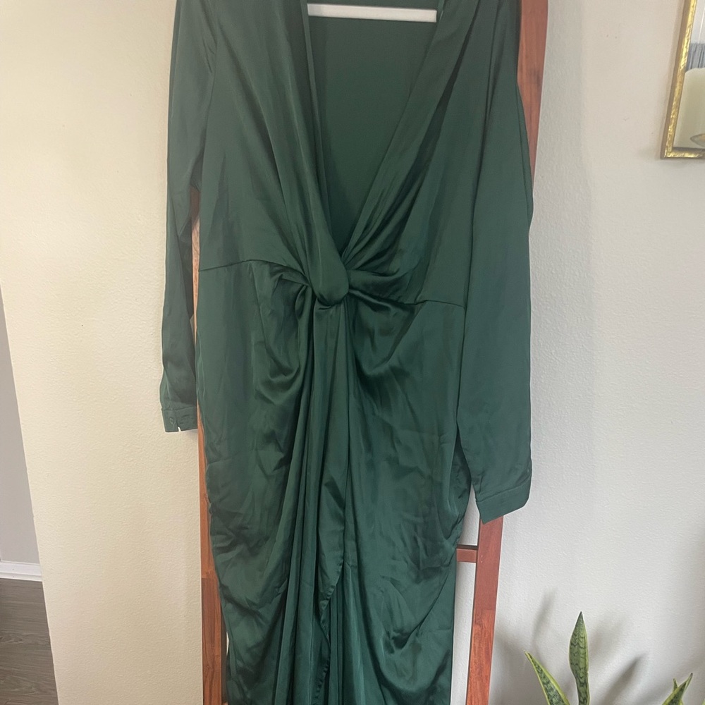 Emerald Green Long Dress with Slit